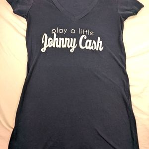 Play A Little Johnny Cash Cap Sleeve Blouse